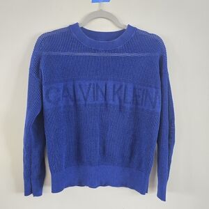 Calvin Klein Women's Vibrant Blue Crewneck Sweater